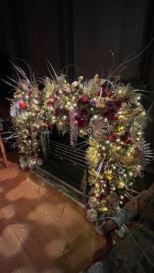 A festive fireplace
