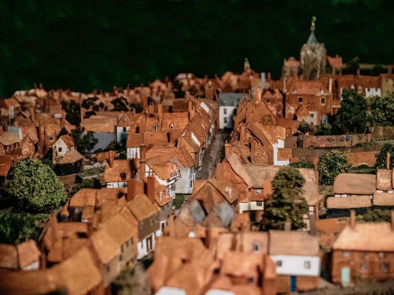 Colour photo of model of the town of Rye