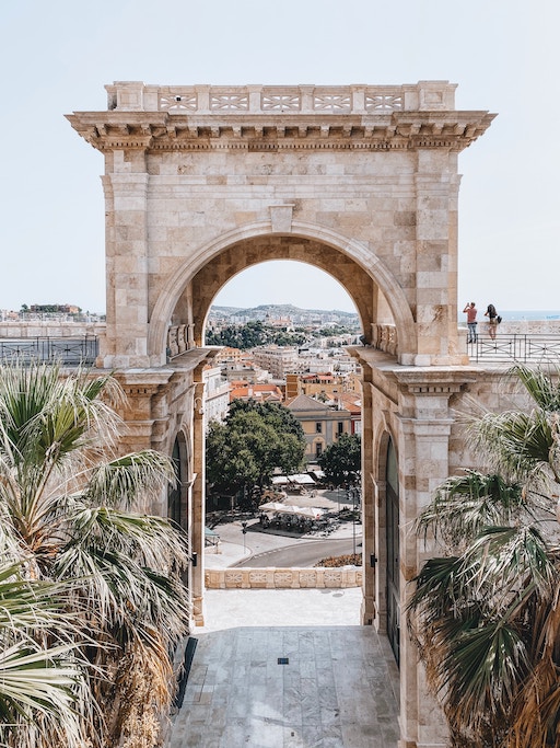 A view through an archway in Sardinia